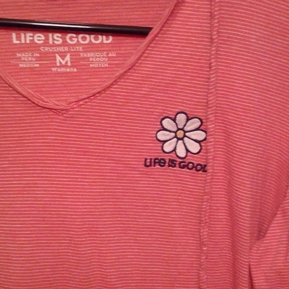 Life Is Good Crusher Lite Long Sleeve Hooded Embroidered Daisy Flower - Picture 2 of 3